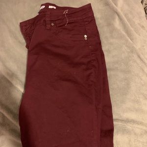 Burgundy skinny jeans from Rue 21